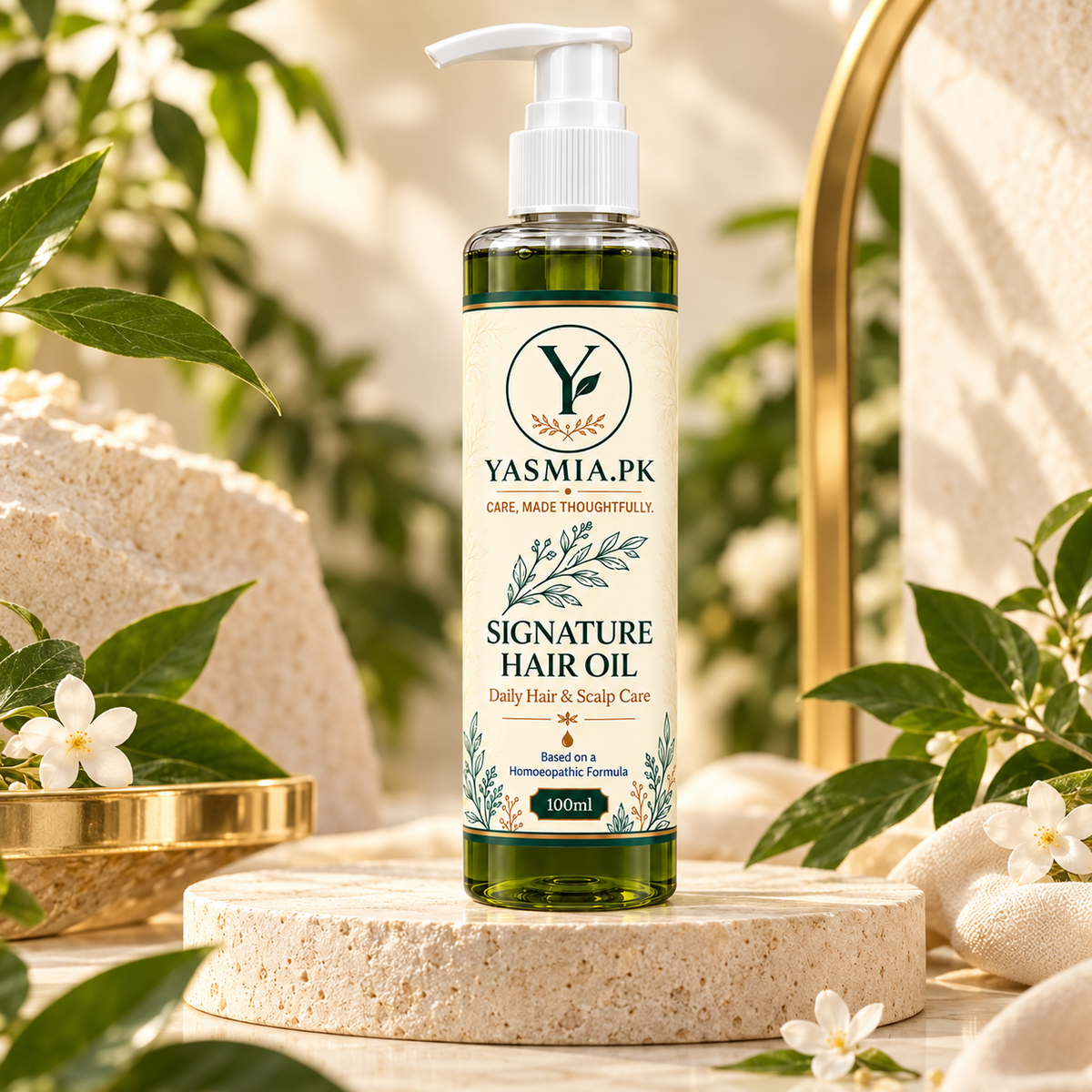 YASMIA Signature Hair Oil luxury botanical hero image
